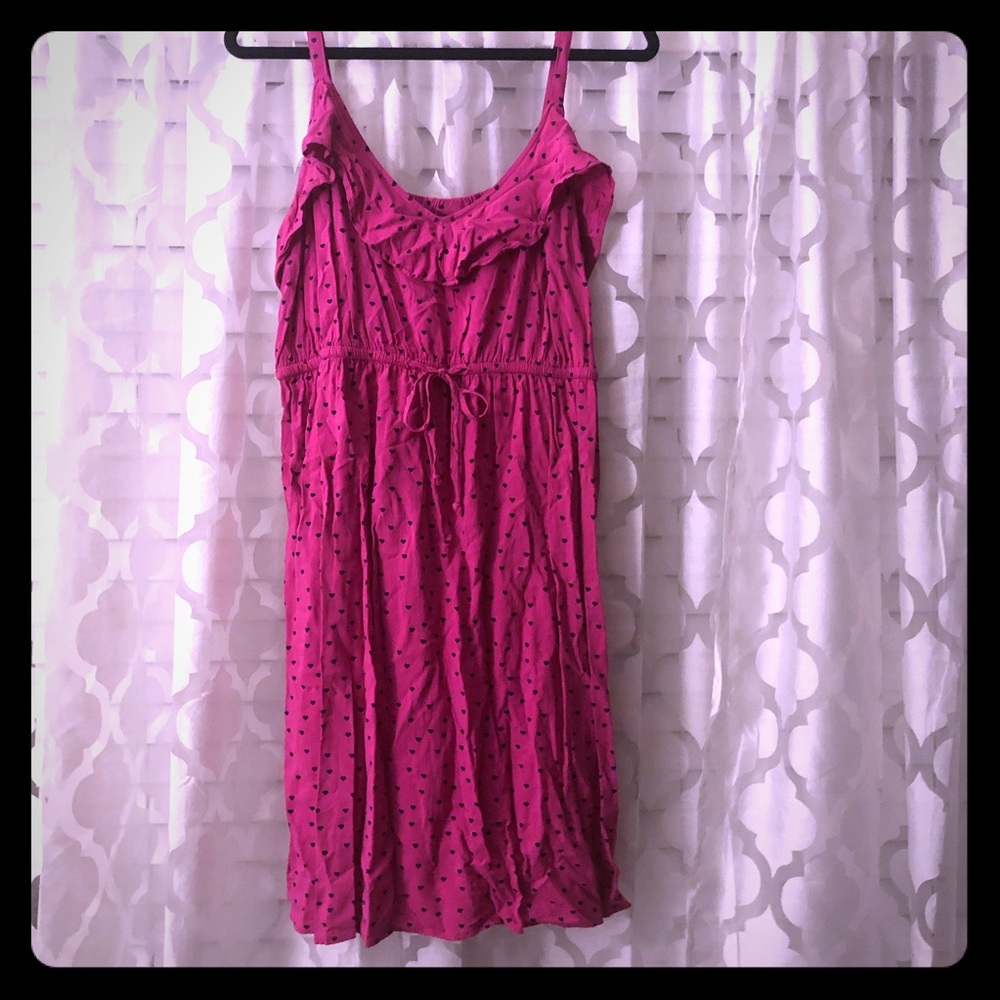 Torrid Pink dress with small black hearts